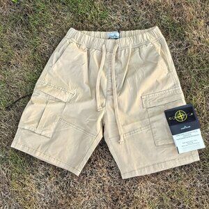 Stone Island Tan Cargo Shorts